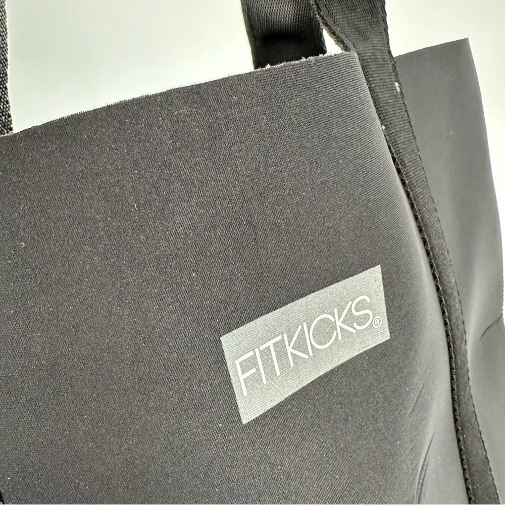 FITKICKS Everyday Tote Reversible Bag Neoprene Bag 2 Handle Black Gray -read
